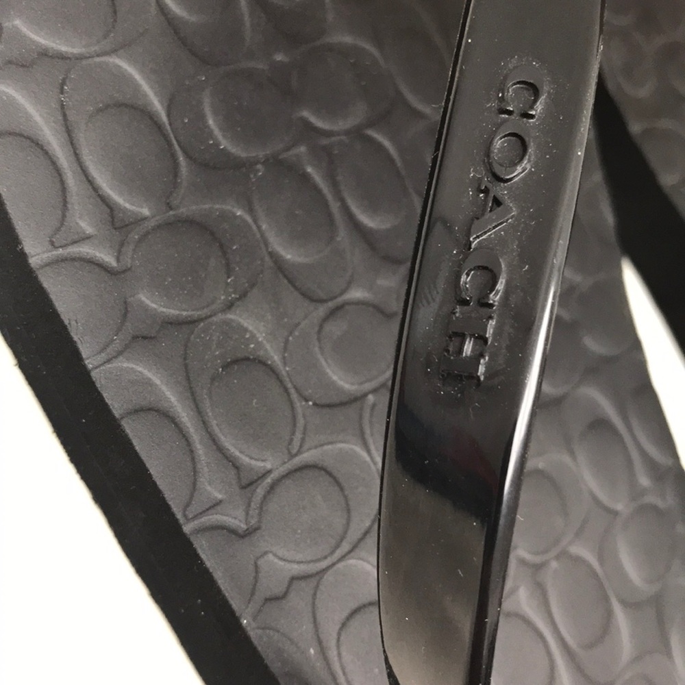 NWT - Coach Black Flip Flop Sandals - Picture 5 of 6